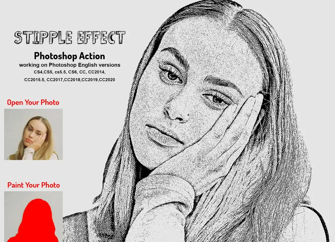 Stipple Effect Photoshop Action