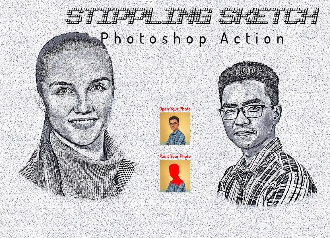 Stippling Sketch Photoshop Action