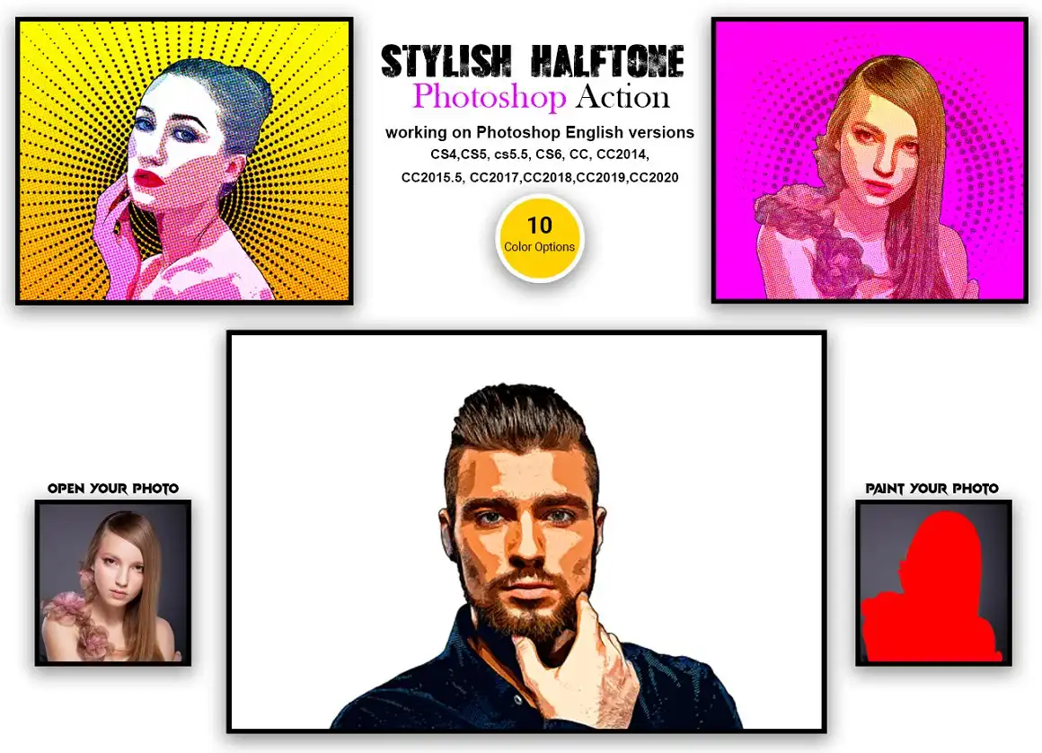 Stylish Halftone Photoshop Action