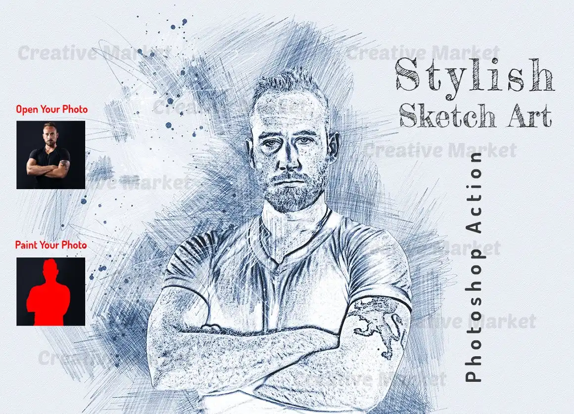 Stylish Sketch Art PS Action