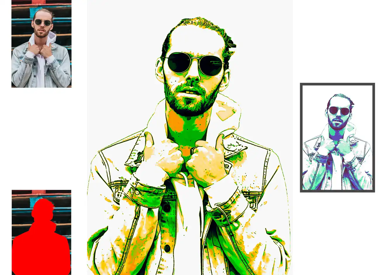Tricolor Tracer Photoshop Action 3 078530
