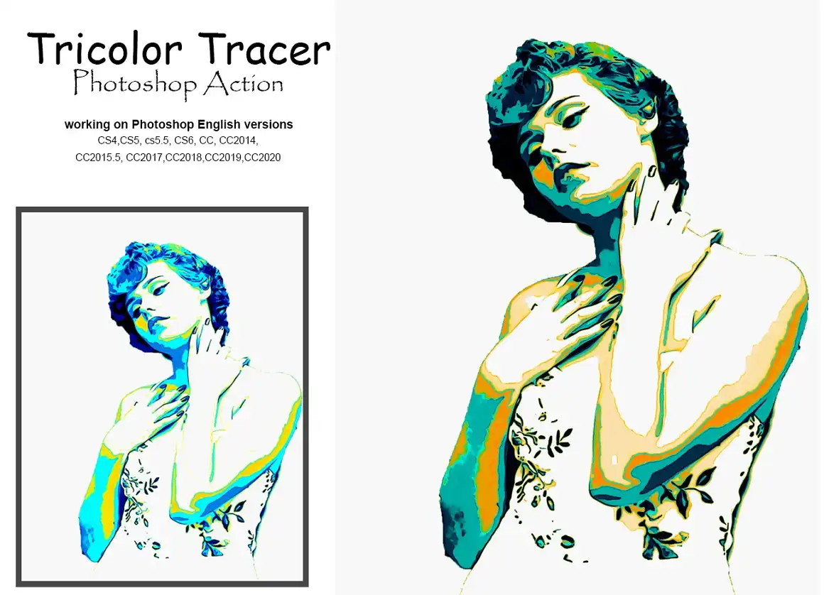 Tricolor Tracer Photoshop Action