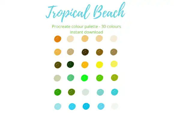 Tropical Beach Procreate Palette