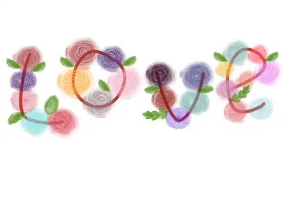 Valentines-watercolor Rose Brush Stamp 5 074029