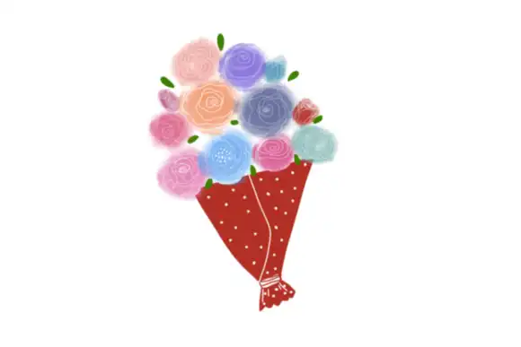 Valentines-watercolor Rose Brush Stamp 8 074029