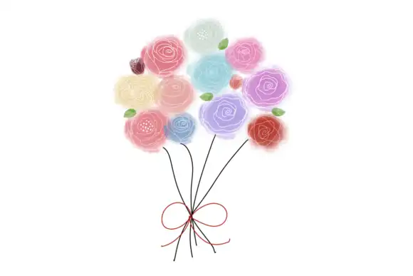 Valentines-watercolor Rose Brush Stamp 6 074029