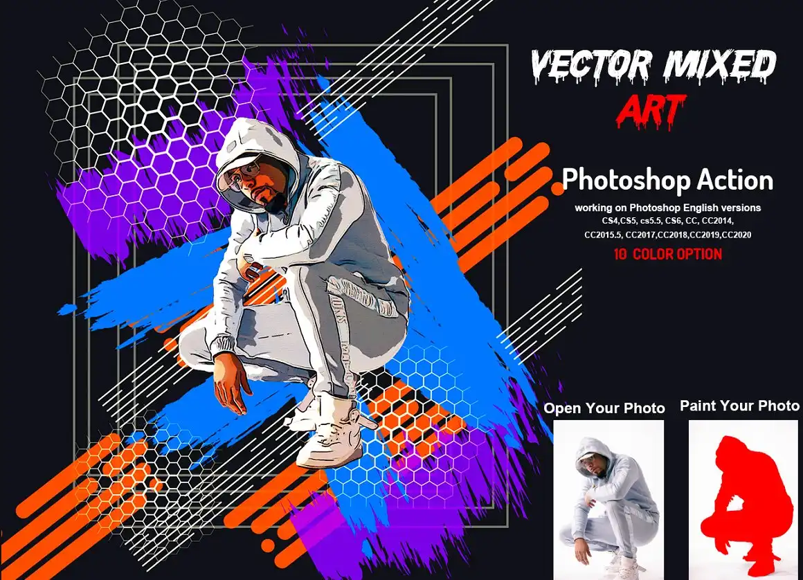 Vector Mixed Art Photoshop Action