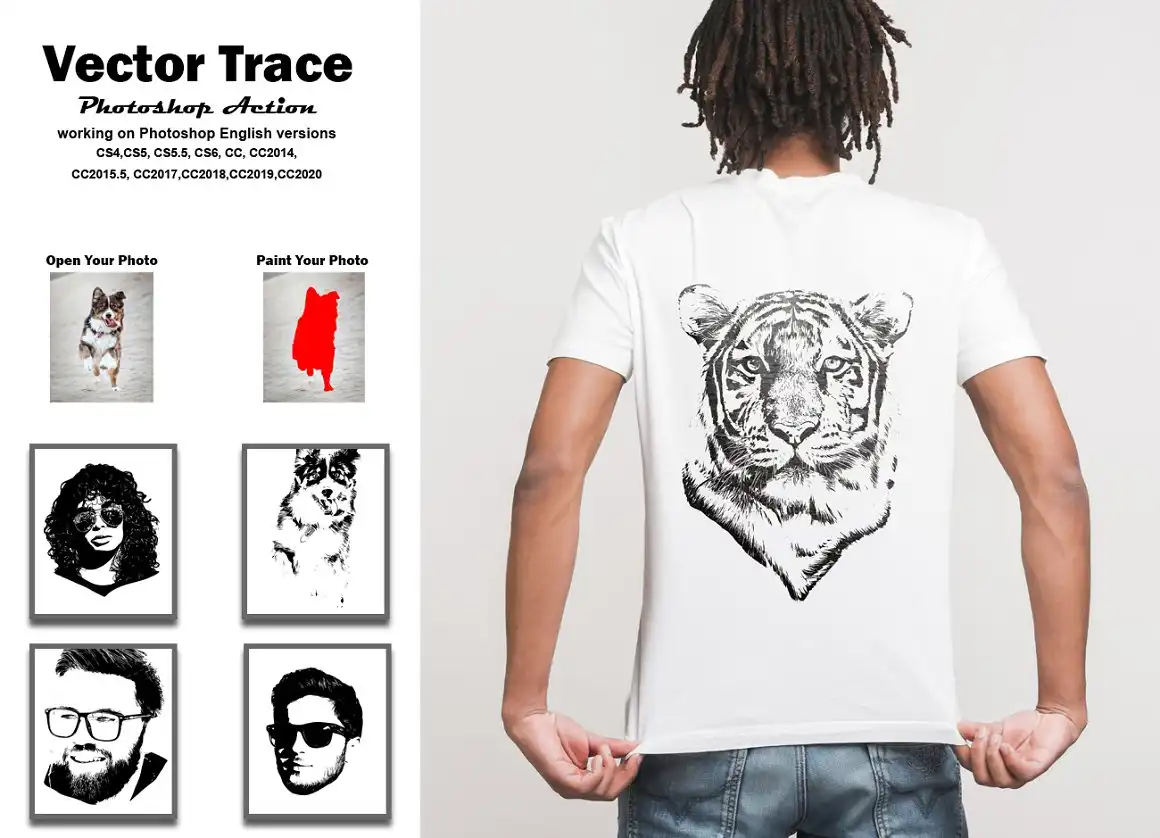 Vector Trace Photoshop Action