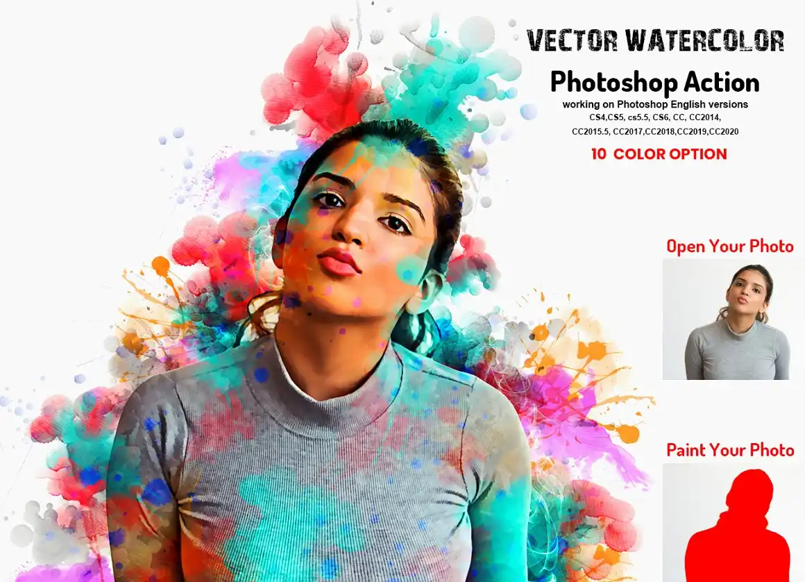 Vector Watercolor Photoshop Action