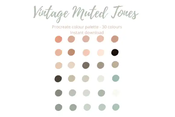 Vintage Muted Tones Palette Procreate