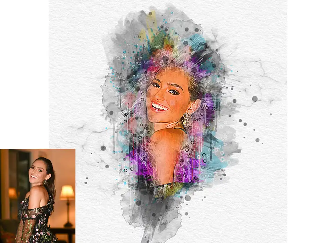 Watercolor Artistic Photoshop Action 6 078705