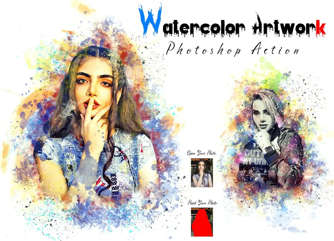 Watercolor Artwork Photoshop Action