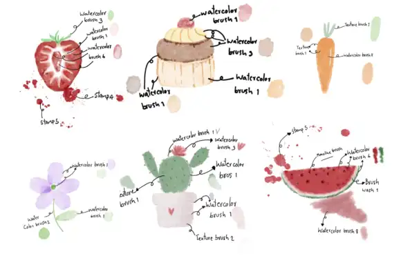 Watercolor Brush Set for Procreate 3 074029