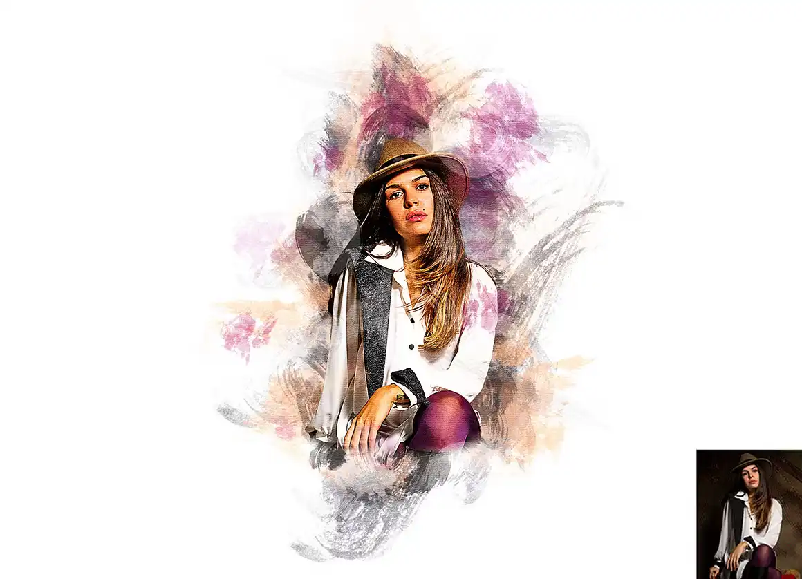 Watercolor Canvas Photoshop Action 11 078705