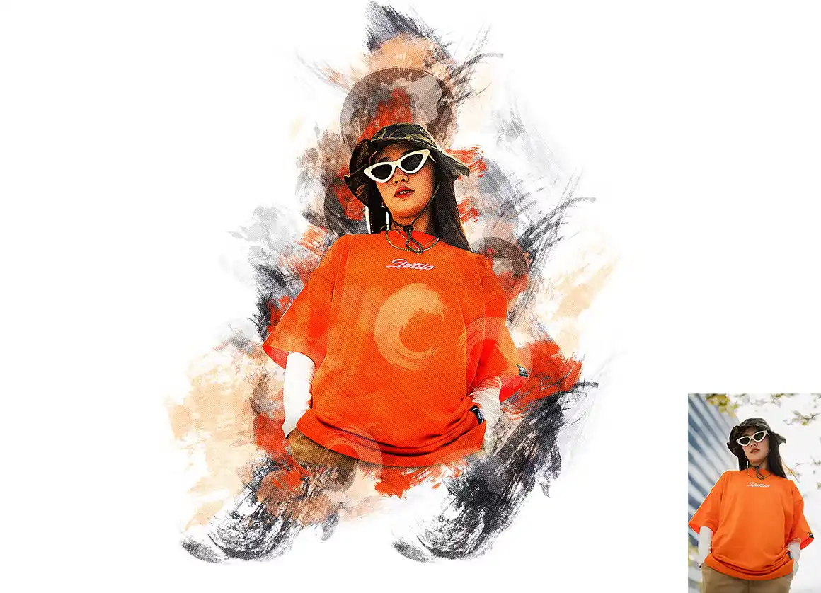 Watercolor Canvas Photoshop Action 6 078705