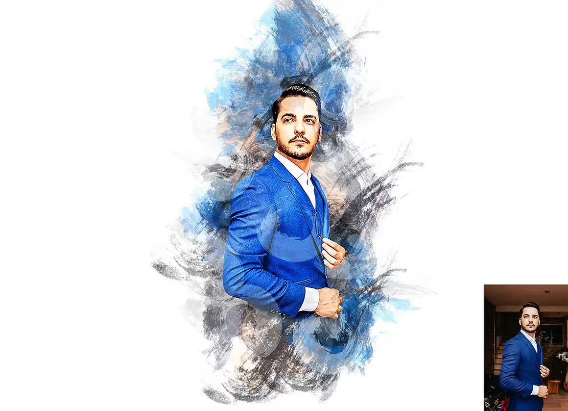 Watercolor Canvas Photoshop Action 10 078705