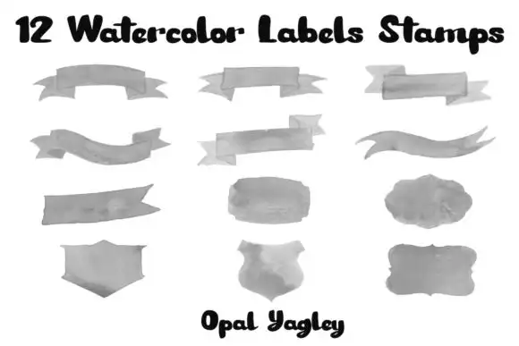 Watercolor Labels Procreate Stamps 4 074029