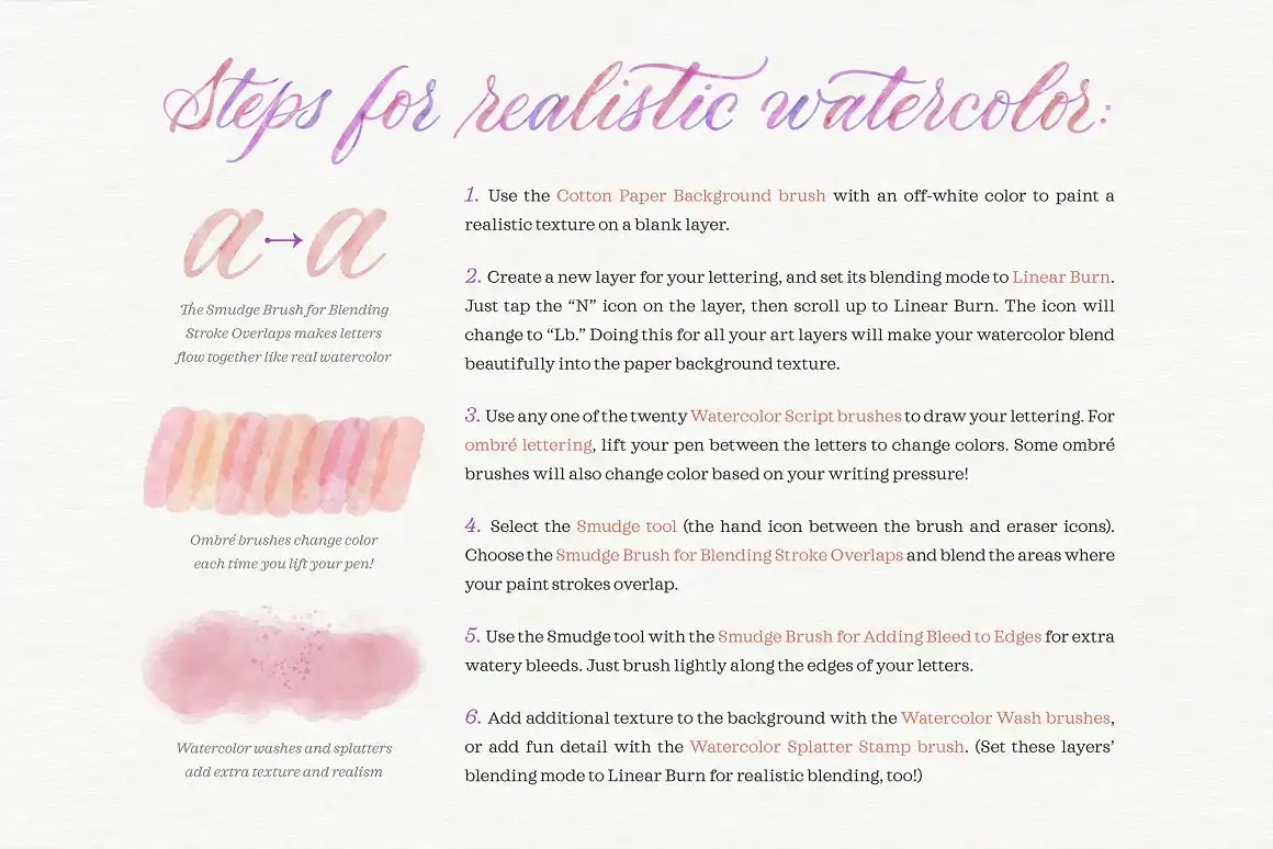 Watercolor Script Procreate Brushes Free Download
