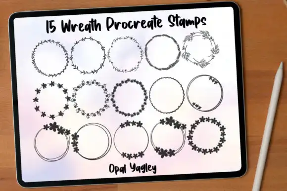 Wreath Procreate Brushes Flower Stamps