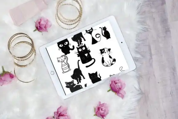 10 Beautiful Cat Brush Stamps V 4 5 10 beautiful cat brush stamps v 4 graphics 27737305 4 580x387 37900