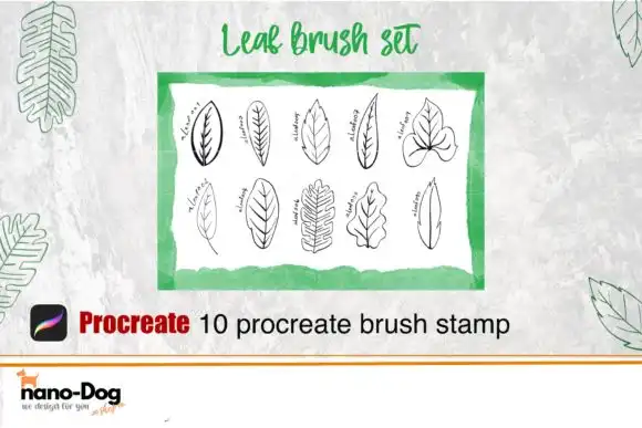 10 Leaf Brush Stamps