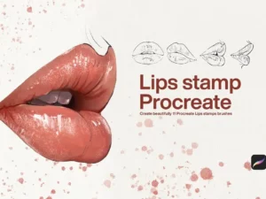 10 lips stamps procreate 40144