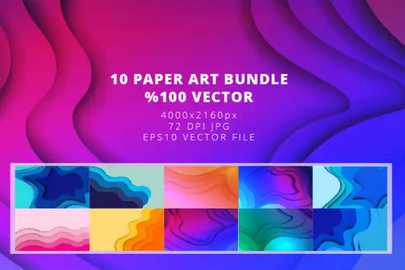 10 Paper Art Design Bundle - Backgrounds