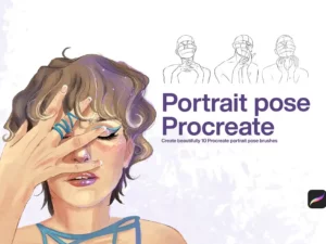 10 portrait pose stamps procreate 40154