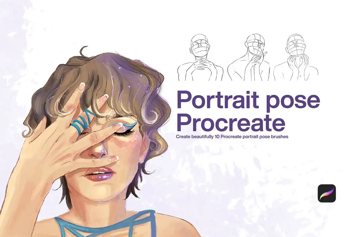 10 Portrait Pose Stamps Procreate
