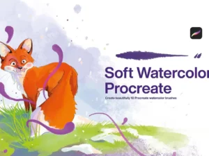 10 soft watercolor brushes procreate 40198