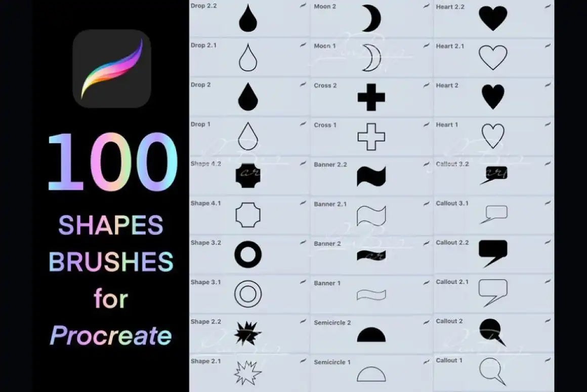 100 Procreate Geometric Brushes Set 4 100 procreate geometric brushes set (1) 35873