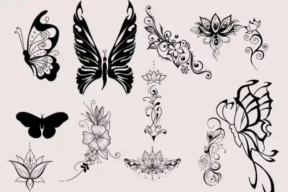 12 Brushes of Tattoo Stamps for Procreate 3 12 brushes of tattoo stamps for procreate 1 33999