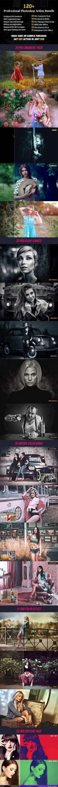 120+ Pro Photoshop Action Bundle