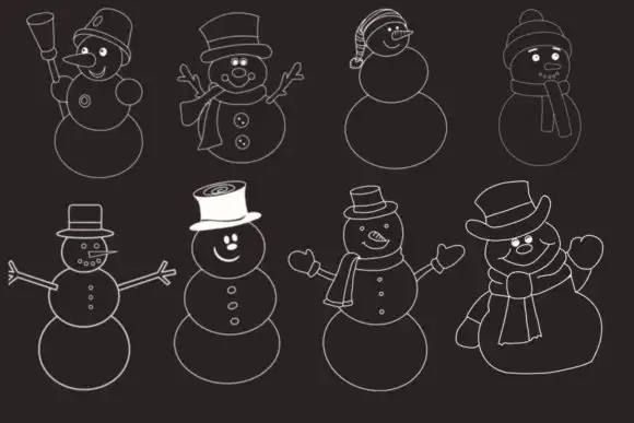 14 Snowmen Brushes Stamp 3 14 snowmen brushes stamp 2 33153