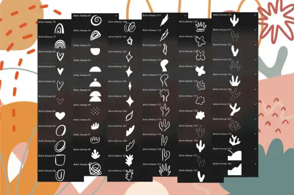 140 Boho Procreate Brushes Stamps 4 140 boho procreate brushes stamps graphics 25896158 6 580x386 38497
