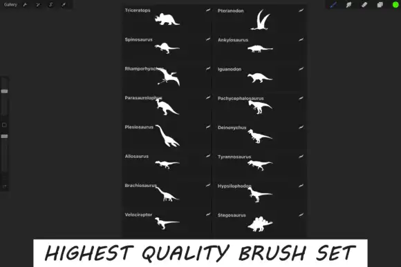 16 Dinosaur Stamp Brushes for Procreate 3 16 dinosaur stamp brushes for procreate graphics 27335632 2 580x387 36834