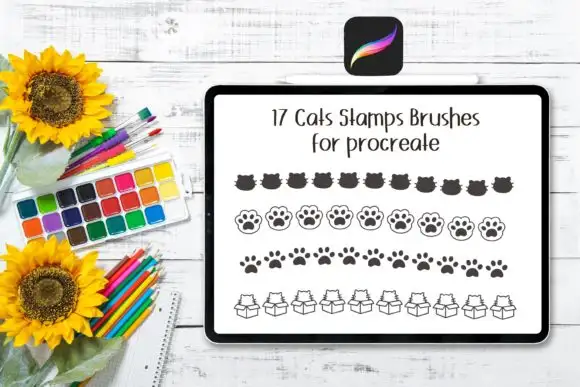 17 Cat Stamp Brush for Procreate