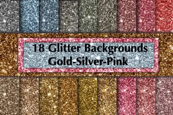 18 Pink Gold Silver Glitter Texture Back