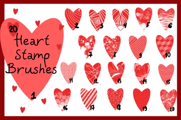 20 Heart Brush Stamps for Procreate 3 20 heart brush stamps for procreate graphics 23729795 2 580x387 12028