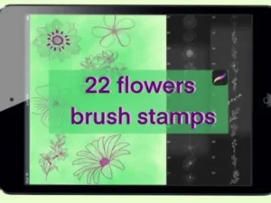 22 brushes of flowers stamps for procreate 33052