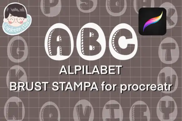 26 Alphabet Easter Brush Stamp Procreate
