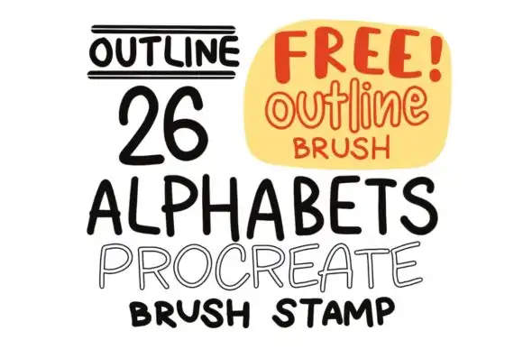26 Alphabet Brush Stamp Procreate Brush