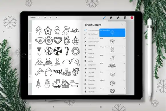 30 Christmas Procreate Stamp Brushes 3 30 christmas procreate stamp brushes 1 31437