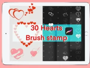 30 hearts for valentines, brush stamps 33135