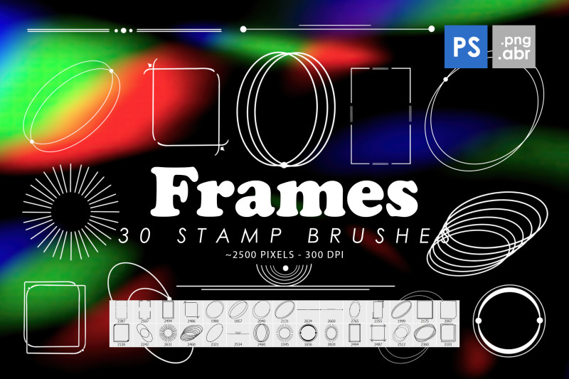30 Minimal Frames Photoshop Stamp Brushes