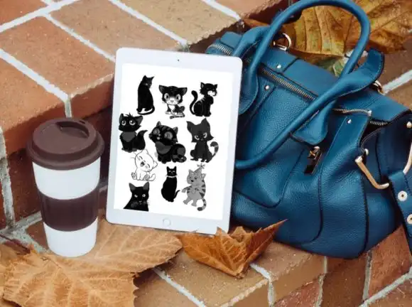 30 Beautiful Cat Brush Stamps Bundle V 1 3 30 beautiful cat brush stamps bundle v 1 graphics 28310812 3 580x432 38902