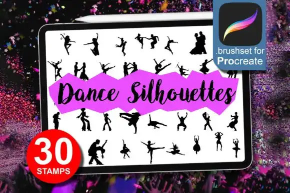 30 Dance Stamps Brushes for Procreate