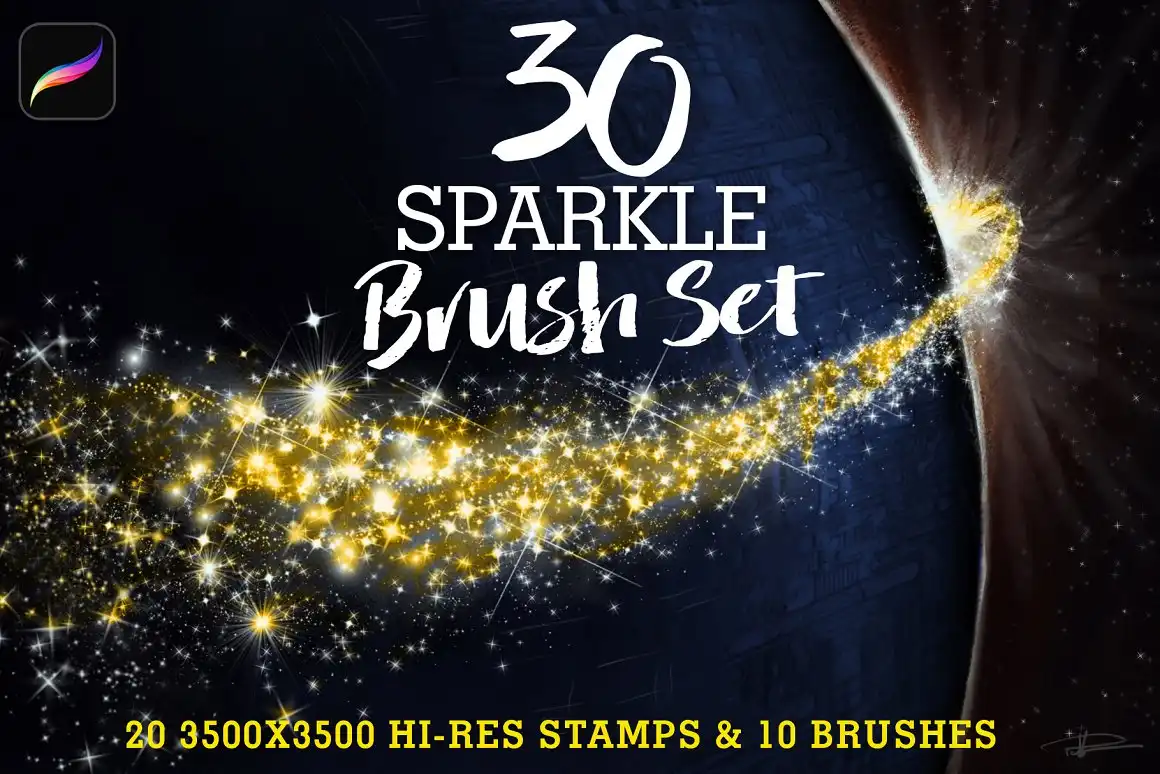 30 Sparkle Brush Set for Procreate