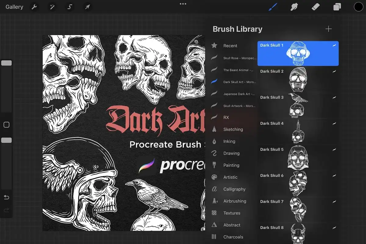 40 Skull Head Dark Procreate Brushes 5 40 skull head dark procreate brushes (3) 42011