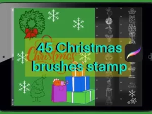 45 christmas brushes stamp 33467